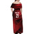 England Rugby Custom Off Shoulder Maxi Dress Lion Mascot Sporty