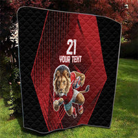 England Rugby Custom Quilt Lion Mascot Sporty