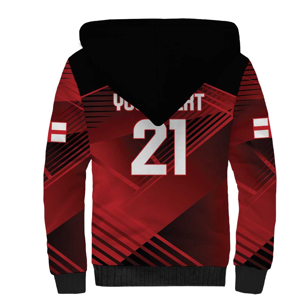 England Rugby Custom Sherpa Hoodie Lion Mascot Sporty