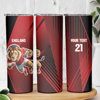 England Rugby Custom Skinny Tumbler Lion Mascot Sporty