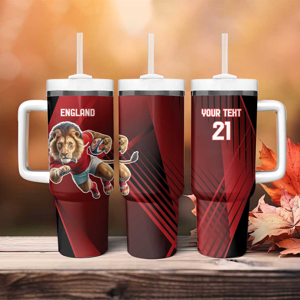 England Rugby Custom Tumbler With Handle Lion Mascot Sporty