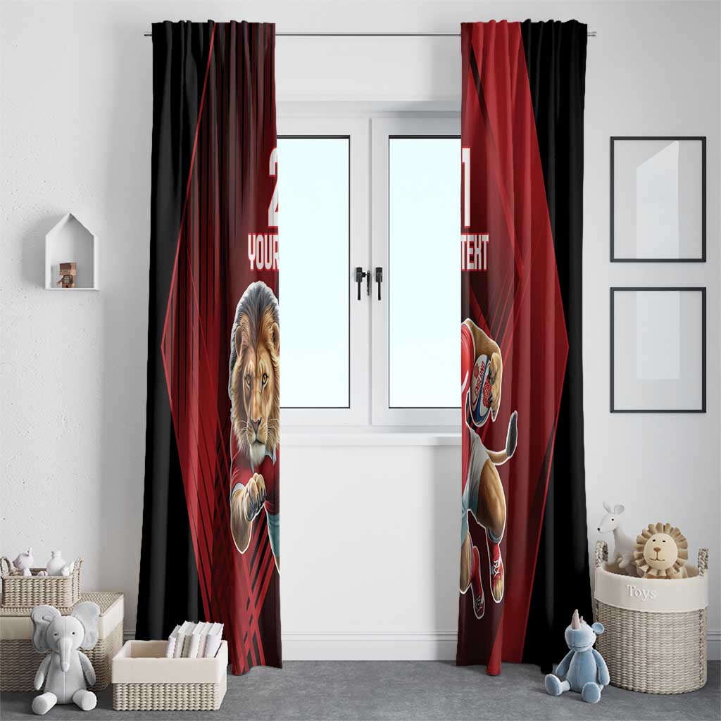England Rugby Custom Window Curtain Lion Mascot Sporty