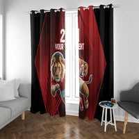 England Rugby Custom Window Curtain Lion Mascot Sporty