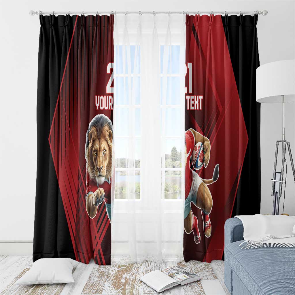 England Rugby Custom Window Curtain Lion Mascot Sporty