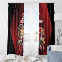 England Rugby Custom Window Curtain Lion Mascot Sporty