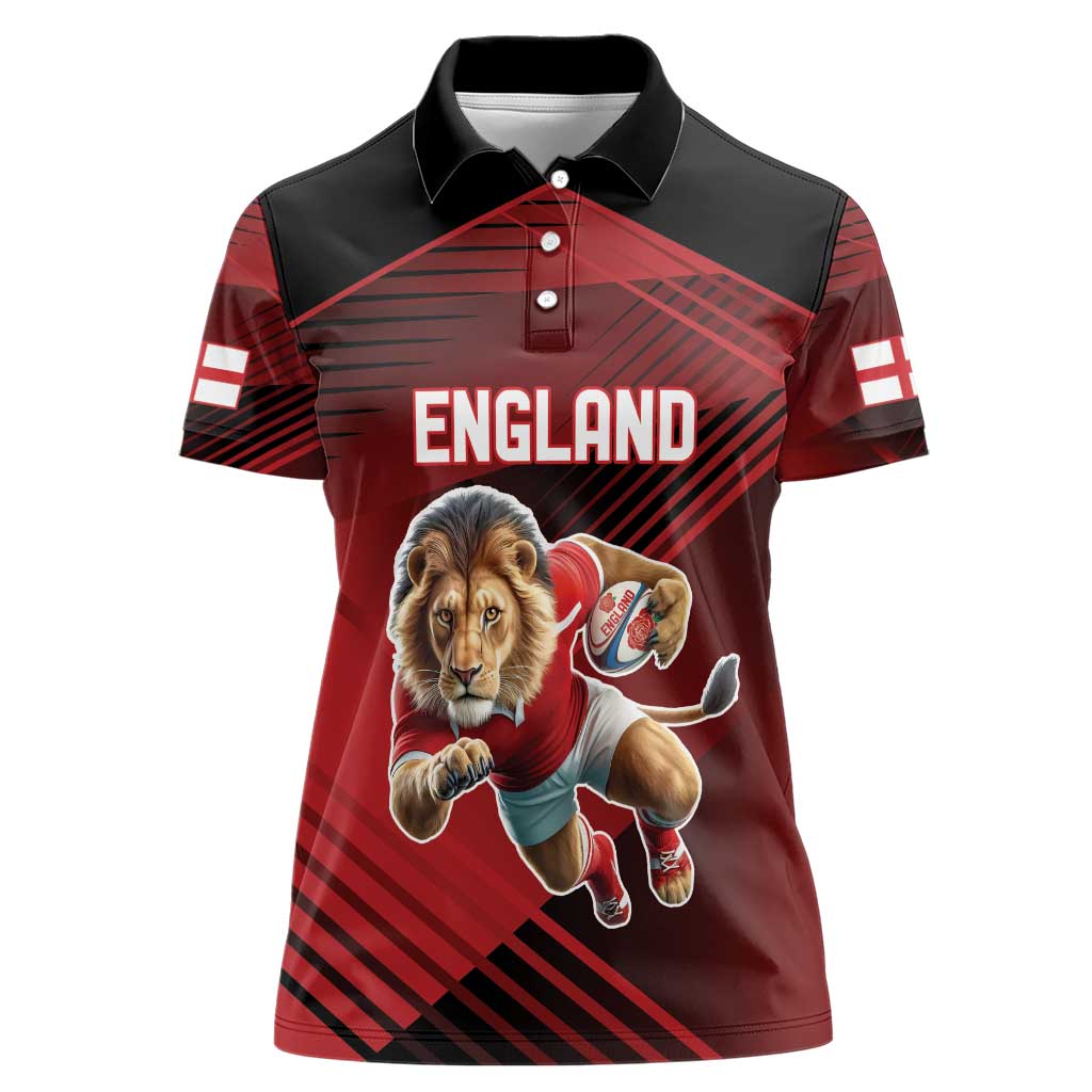 England Rugby Custom Women Polo Shirt Lion Mascot Sporty