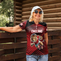 England Rugby Custom Women Polo Shirt Lion Mascot Sporty
