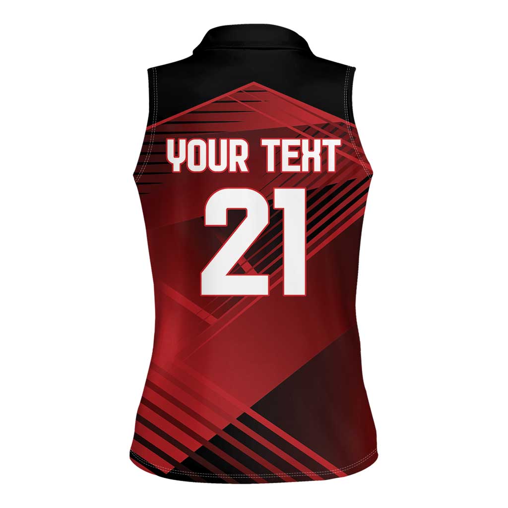 England Rugby Custom Women Sleeveless Polo Shirt Lion Mascot Sporty