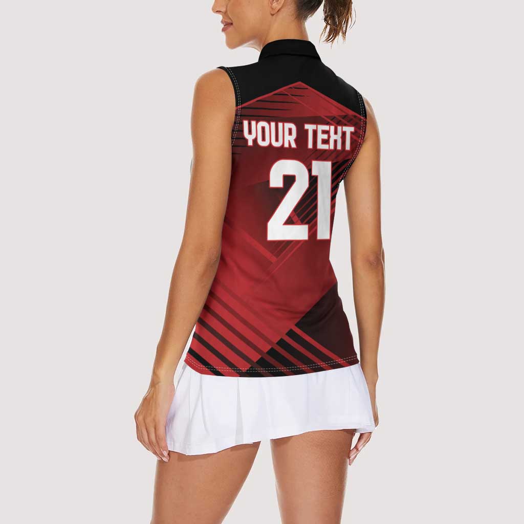 England Rugby Custom Women Sleeveless Polo Shirt Lion Mascot Sporty