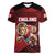England Rugby Custom Women V-Neck T-Shirt Lion Mascot Sporty