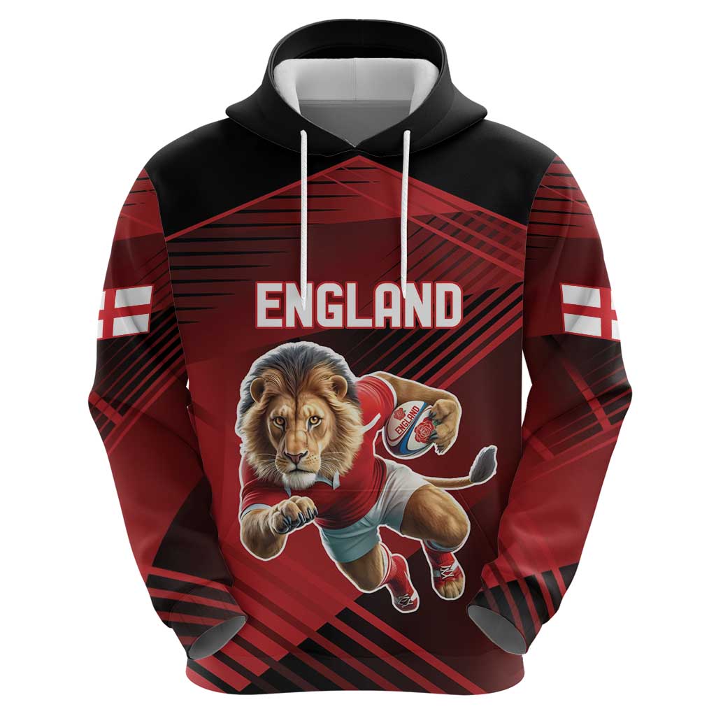 England Rugby Custom Zip Hoodie Lion Mascot Sporty