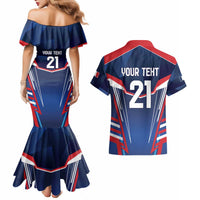 France Rugby Custom Couples Matching Mermaid Dress and Hawaiian Shirt Coq Gaulois Never Less Than Everything
