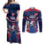 France Rugby Custom Couples Matching Off Shoulder Maxi Dress and Long Sleeve Button Shirt Coq Gaulois Never Less Than Everything