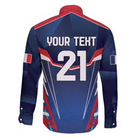 France Rugby Custom Family Matching Off The Shoulder Long Sleeve Dress and Hawaiian Shirt Coq Gaulois Never Less Than Everything