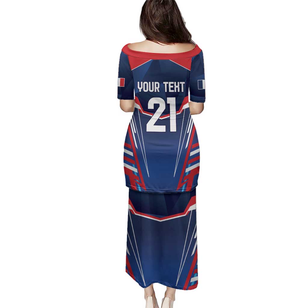 France Rugby Custom Family Matching Puletasi and Hawaiian Shirt Coq Gaulois Never Less Than Everything