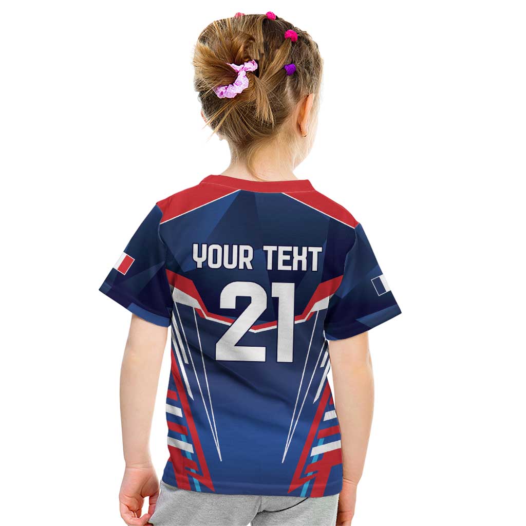 France Rugby Custom Kid T Shirt Coq Gaulois Never Less Than Everything
