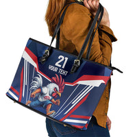 France Rugby Custom Leather Tote Bag Coq Gaulois Never Less Than Everything