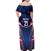 France Rugby Custom Off Shoulder Maxi Dress Coq Gaulois Never Less Than Everything