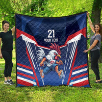 France Rugby Custom Quilt Coq Gaulois Never Less Than Everything