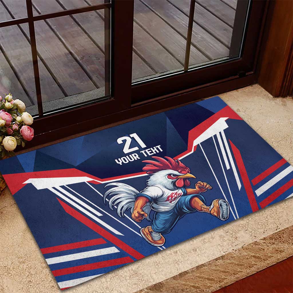France Rugby Custom Rubber Doormat Coq Gaulois Never Less Than Everything