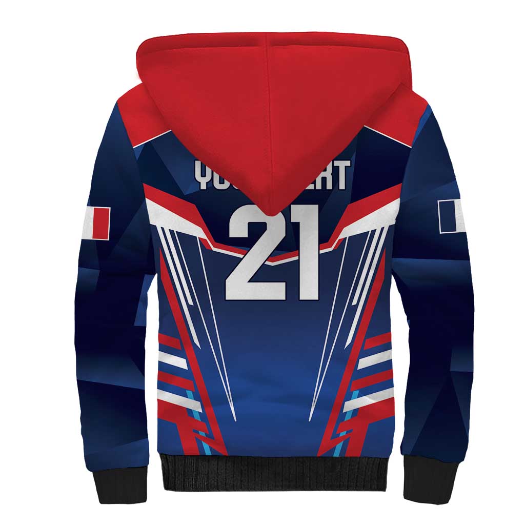 France Rugby Custom Sherpa Hoodie Coq Gaulois Never Less Than Everything