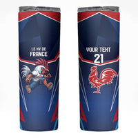 France Rugby Custom Skinny Tumbler Coq Gaulois Never Less Than Everything