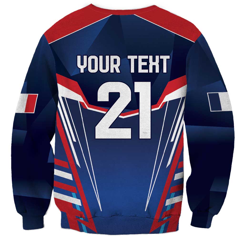 France Rugby Custom Sweatshirt Coq Gaulois Never Less Than Everything