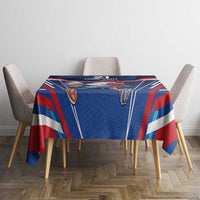 France Rugby Custom Tablecloth Coq Gaulois Never Less Than Everything