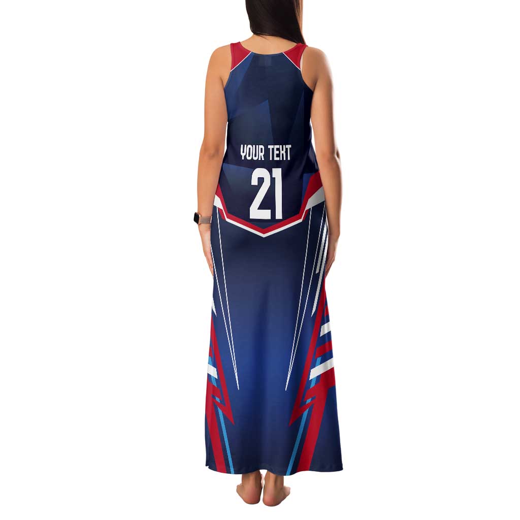 France Rugby Custom Tank Maxi Dress Coq Gaulois Never Less Than Everything