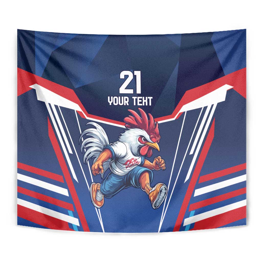 France Rugby Custom Tapestry Coq Gaulois Never Less Than Everything