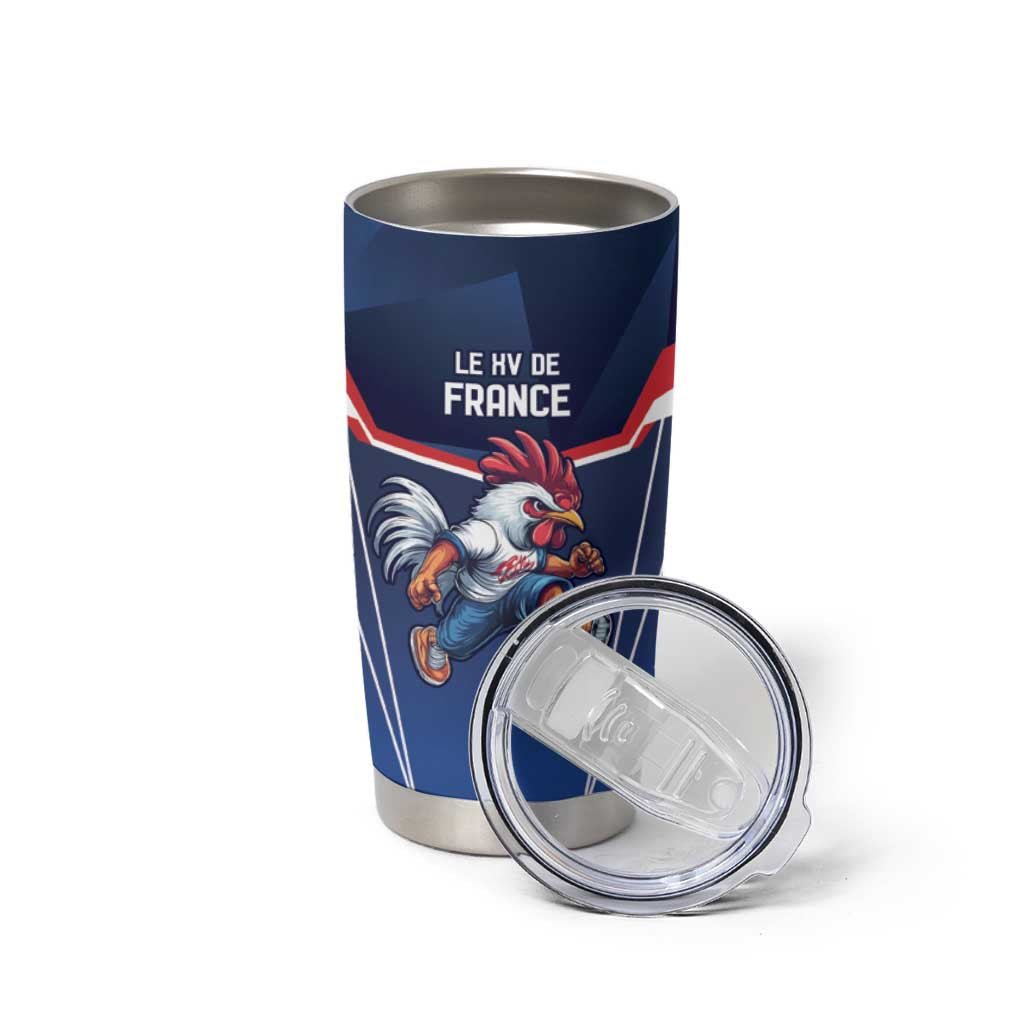France Rugby Custom Tumbler Cup Coq Gaulois Never Less Than Everything