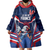 France Rugby Custom Wearable Blanket Hoodie Coq Gaulois Never Less Than Everything