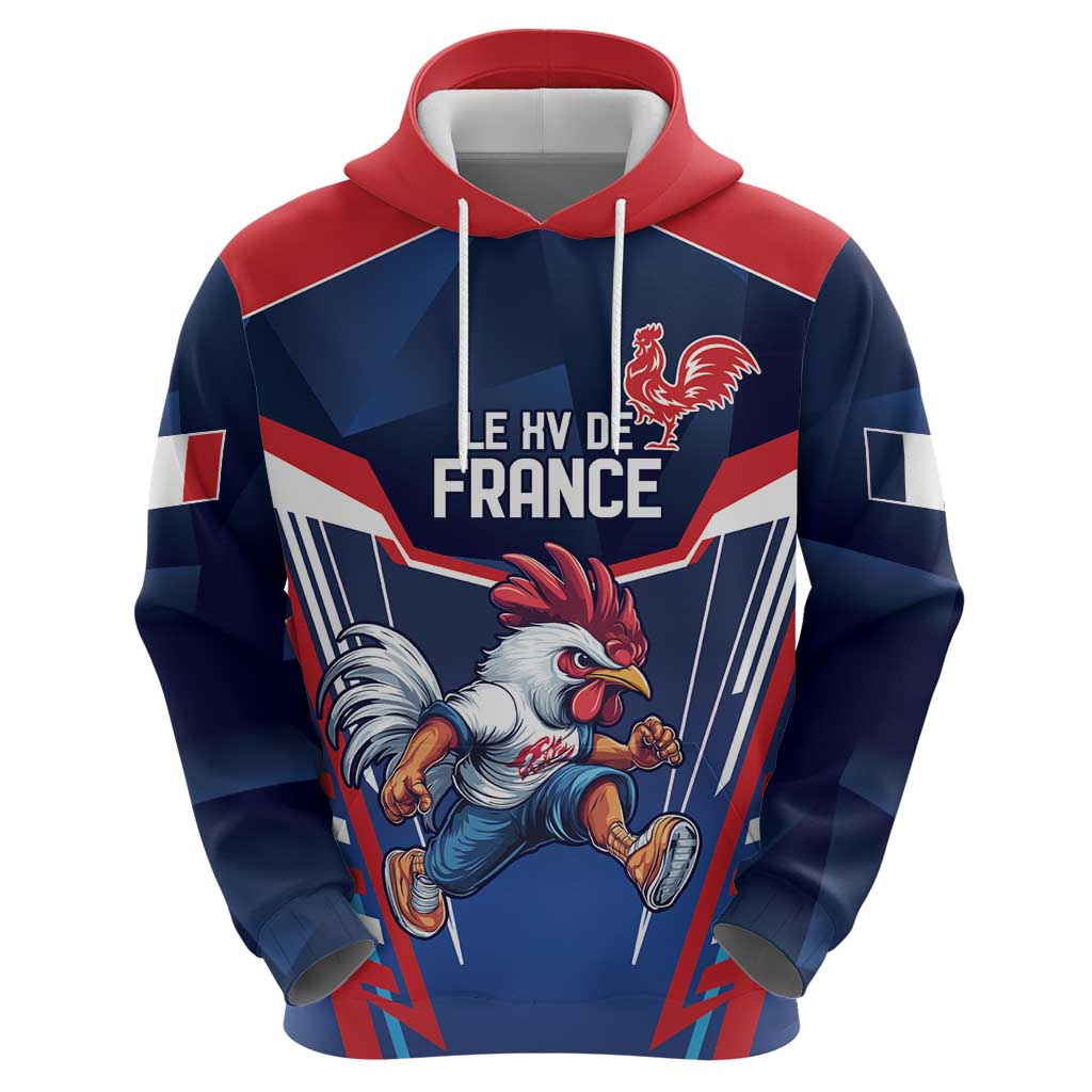 France Rugby Custom Zip Hoodie Coq Gaulois Never Less Than Everything