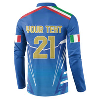 Italy Rugby Custom Button Sweatshirt Italian Wolf Mascot Go Gli Azzurri