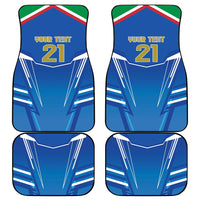 Italy Rugby Custom Car Mats Italian Wolf Mascot Go Gli Azzurri