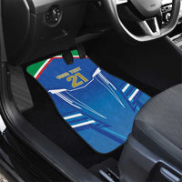 Italy Rugby Custom Car Mats Italian Wolf Mascot Go Gli Azzurri
