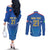 Italy Rugby Custom Couples Matching Off The Shoulder Long Sleeve Dress and Long Sleeve Button Shirt Italian Wolf Mascot Go Gli Azzurri