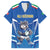 Italy Rugby Custom Family Matching Off The Shoulder Long Sleeve Dress and Hawaiian Shirt Italian Wolf Mascot Go Gli Azzurri