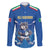 Italy Rugby Custom Family Matching Off The Shoulder Long Sleeve Dress and Hawaiian Shirt Italian Wolf Mascot Go Gli Azzurri