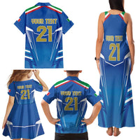Italy Rugby Custom Family Matching Tank Maxi Dress and Hawaiian Shirt Italian Wolf Mascot Go Gli Azzurri