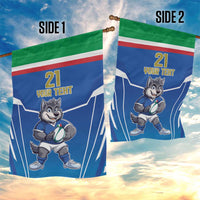 Italy Rugby Custom Garden Flag Italian Wolf Mascot Go Gli Azzurri