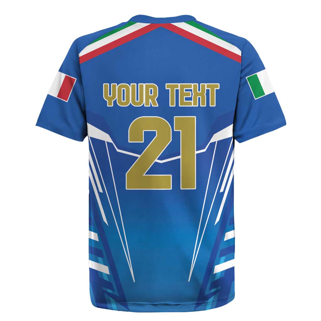 Italy Rugby Custom Rugby Jersey Italian Wolf Mascot Go Gli Azzurri