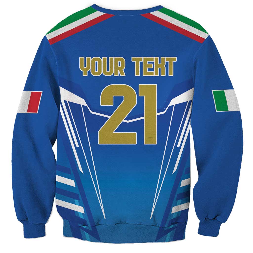 Italy Rugby Custom Sweatshirt Italian Wolf Mascot Go Gli Azzurri