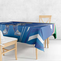 Italy Rugby Custom Tablecloth Italian Wolf Mascot Go Gli Azzurri