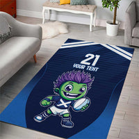 Scotland Rugby Custom Area Rug Thistle Mascot Go Scottish!