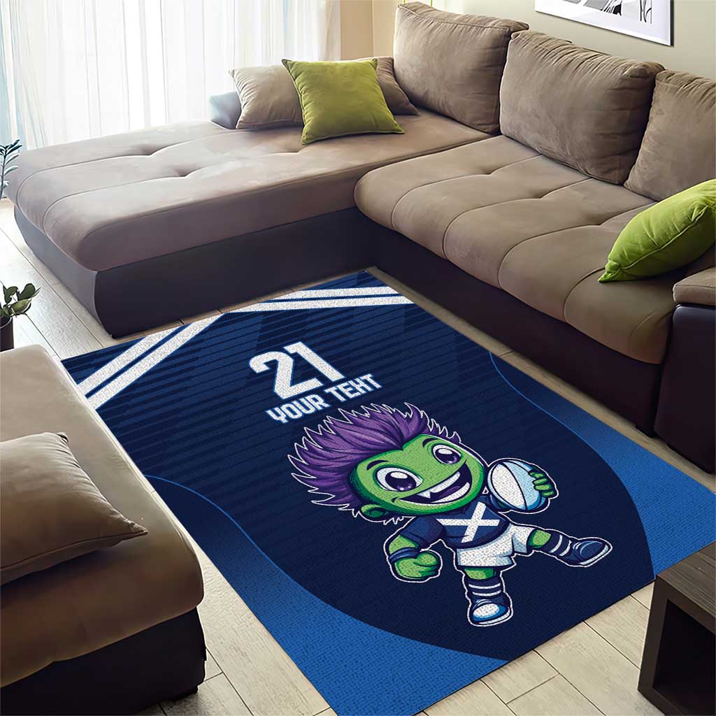 Scotland Rugby Custom Area Rug Thistle Mascot Go Scottish!