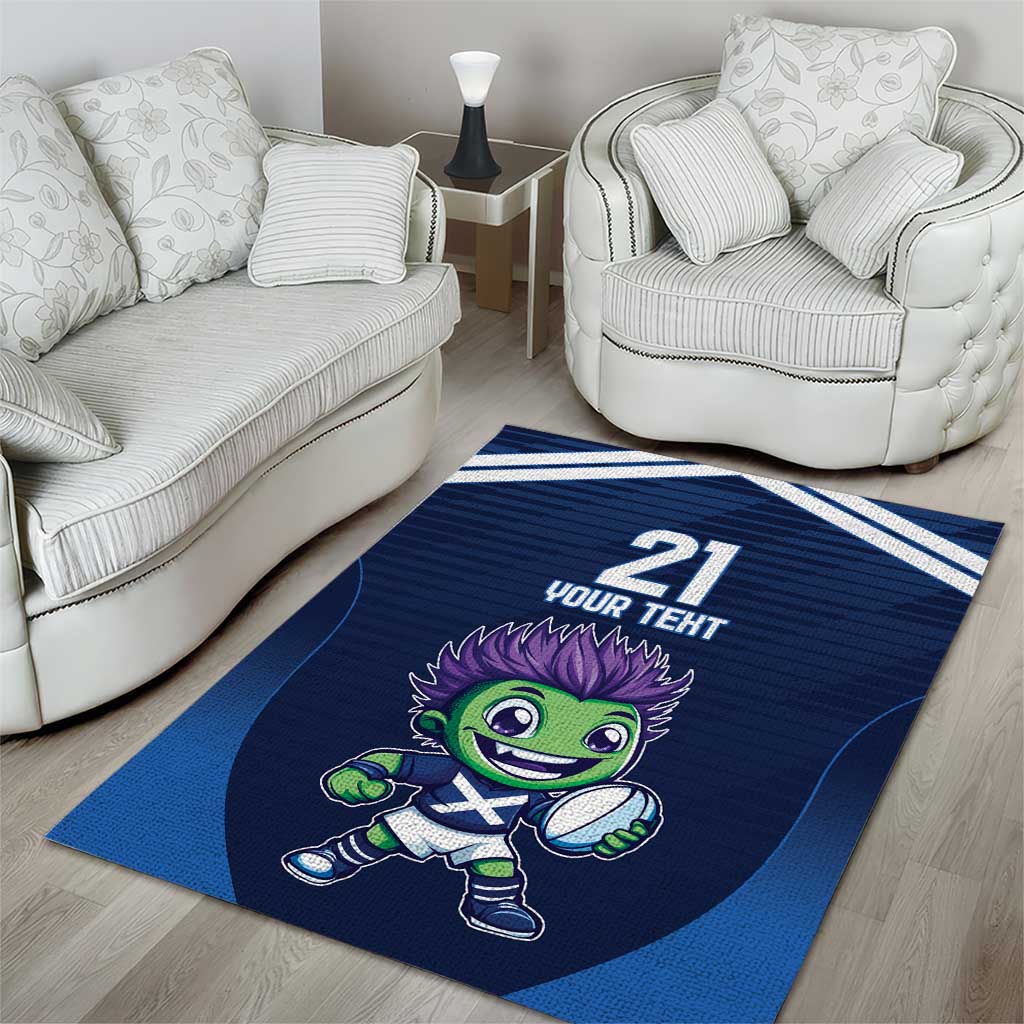 Scotland Rugby Custom Area Rug Thistle Mascot Go Scottish!