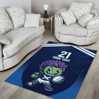 Scotland Rugby Custom Area Rug Thistle Mascot Go Scottish!