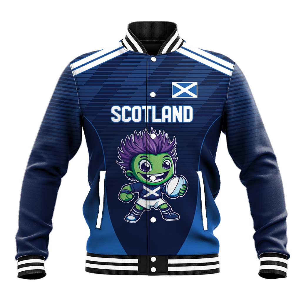 Scotland Rugby Custom Baseball Jacket Thistle Mascot Go Scottish!