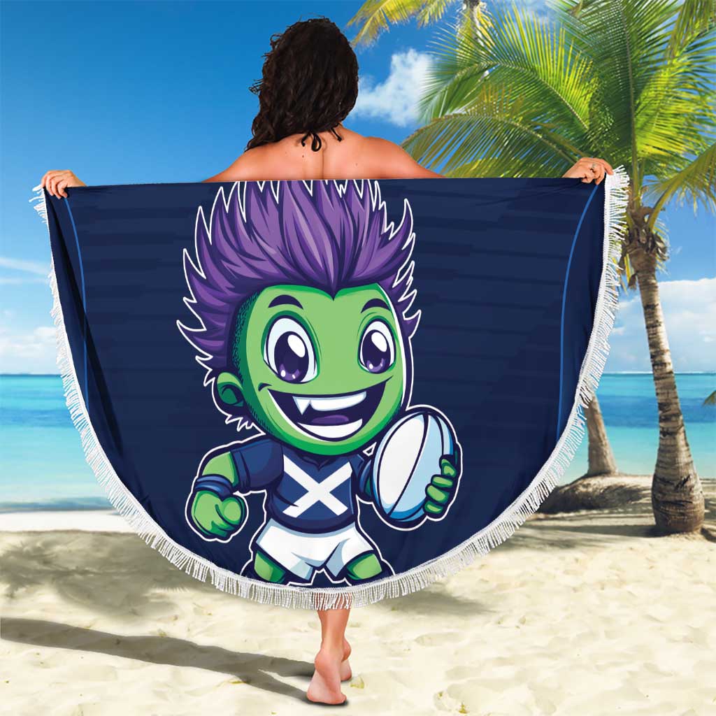 Scotland Rugby Custom Beach Blanket Thistle Mascot Go Scottish!